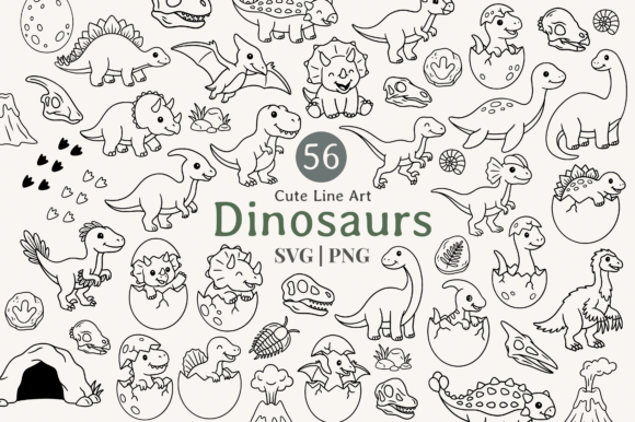 Adorable Dino Line Art: Creative Project Ideas