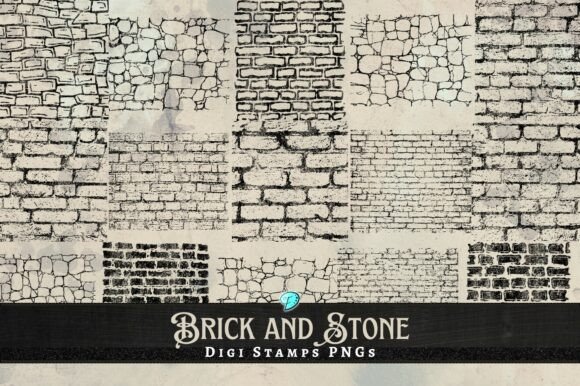 Brick and Stone Digi Stamps Overlay: A Designer's Texture Toolkit