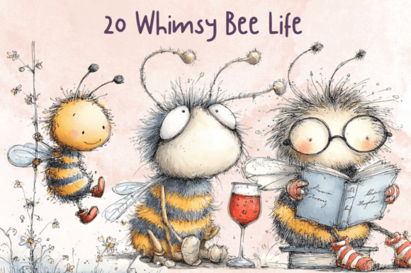 Buzz into Creativity with the Storybook Whimsy Bee Clipart Set