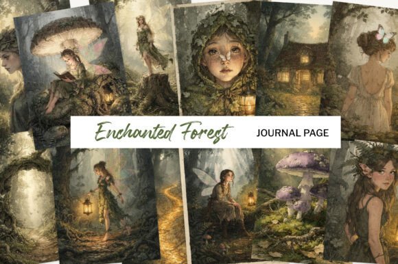 Enchanted Forest Fairy Junk Journal Page: Woodland Magic