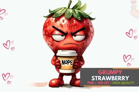 Grumpy Strawberry Sublimation Art: Adding Sarcasm to Your Crafts