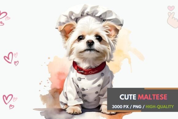 Lovely Maltese Dog As Chef: A Delightful Creative Asset