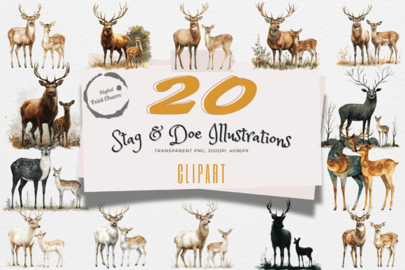 Must-Have Deer Cliparts: Stags & Does for Timeless Design