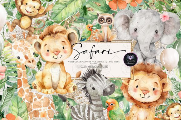 Safari Animals Watercolor Clipart: Bringing Charm to Your Designs