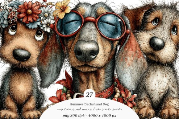 Summer Dachshund Dog Png Clipart: Your Go-To Design Asset