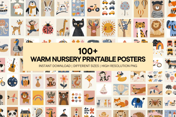 Warm Nursery Bright Colorful Wall Art for a Cozy Space
