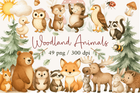 Woodland Animals Clipart for a Magical Baby Nursery